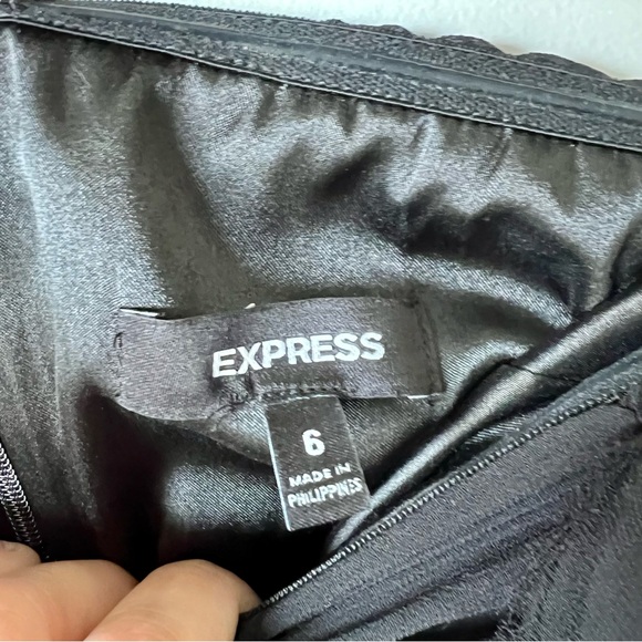 EXPRESS Black Strapless Ruched Chiffon Sheath Mini Dress—SZ. 6 - Picture 6 of 14